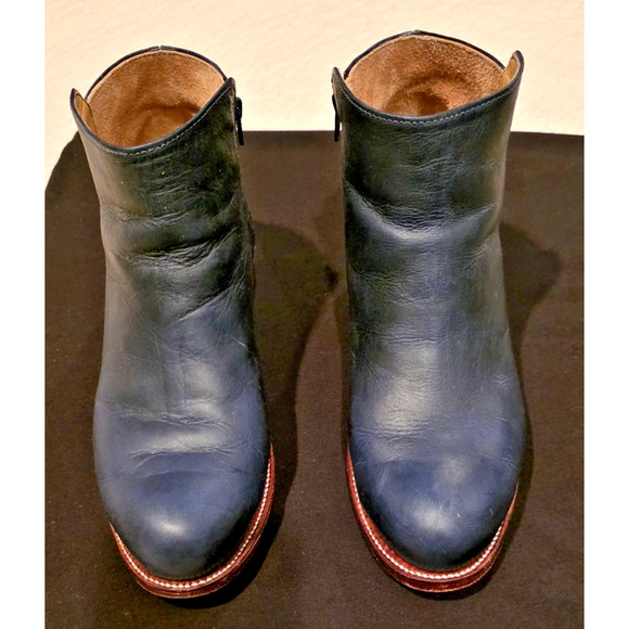 Adelante Granada Ankle Boots Women's Denim Blue Leather Side Zip Sz 9, Width C - Picture 14 of 16